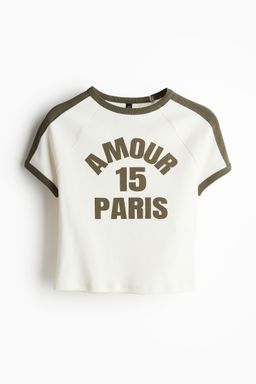 H&M - Women White Motif-Detail T-Shirt