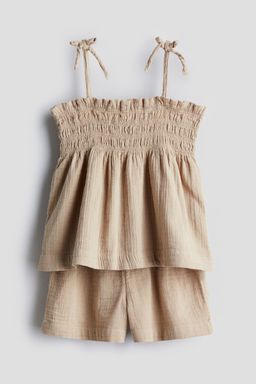 H&M - Girls Beige 2-Piece Muslin Set