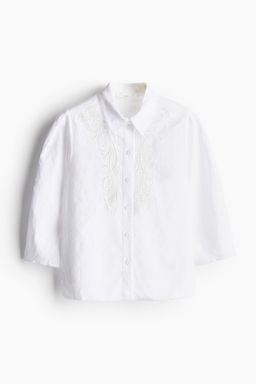 H&M - Women White Broderie Anglaise Blouse