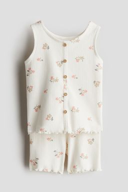 H&M - Girls White 2-Piece Cotton Jersey Set