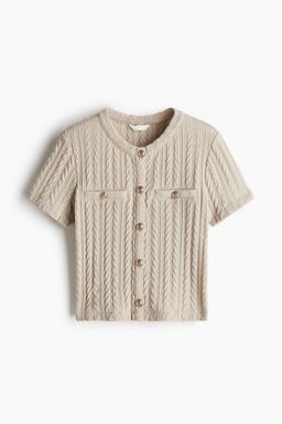 H&M - Women Beige Cable-Knit Cardigan