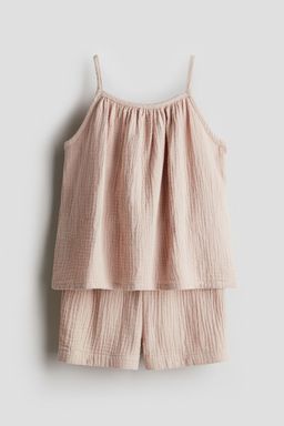 H&M - Girls Pink 2-Piece Cotton Muslin Set