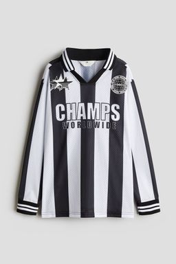 H&M - Boys Black Long-Sleeved Football Shirt