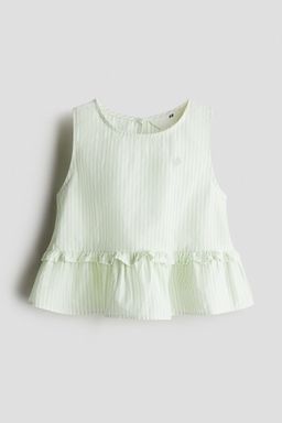 H&M - Girls Green Cotton Peplum Top