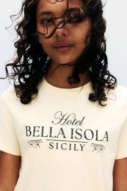 H&M - Girls Yellow Print-Motif T-Shirt