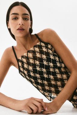 H&M - Women Beige Crochet-Look Strappy Top