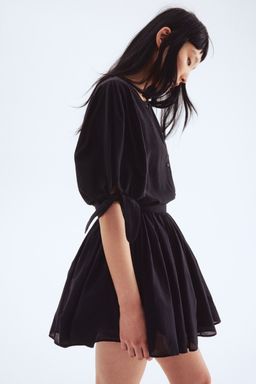 H&M - Women Black Puff-Sleeved Blouse