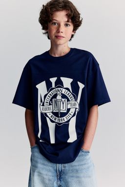 H&M - Boys Blue Oversized Printed T-Shirt