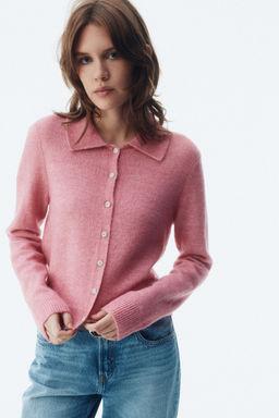 H&M - Women Pink Collared Cardigan