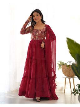 SAJAVAT ETHENIC WEAR - Women's Bloom Occasion Anarkali With Pant & Dupatta