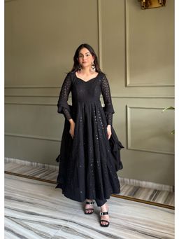 SAJAVAT ETHENIC WEAR - Women Designer Sequinned Kurta With Pant And Dupatta