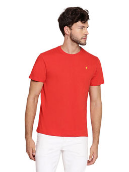 AM SWAN - Mens Solid-plain Fiery Red T-shirt