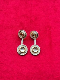 Valliyan - Polki 2 Dot Stud Silver Earrings