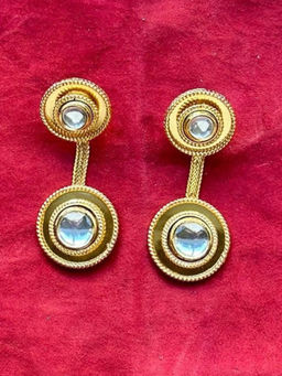 Valliyan - Polki 2 Dot Stud Gold Earrings