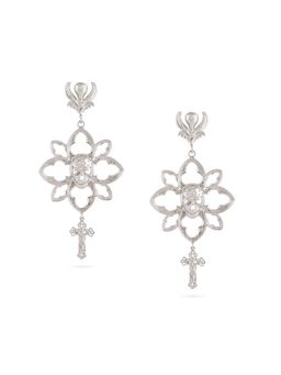 Valliyan - Skull Floral Earrings(Silver)