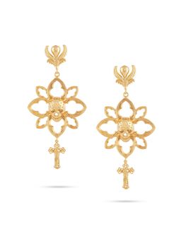 Valliyan - Skull Floral Earrings (Gold)