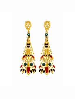Valliyan - Red Skull Nefertiti Earrings