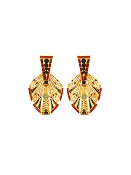 Valliyan - Red Egyptian Feather Earrings