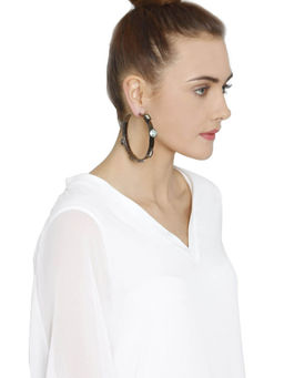 Valliyan - Jewelled Hoops (Gunmetal)