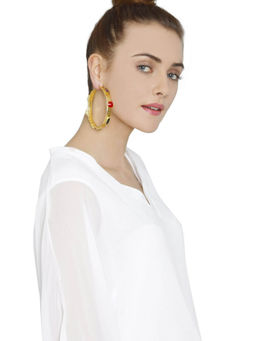 Valliyan - Jewelled Hoops (Gold)