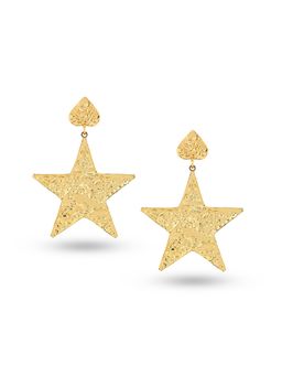 Valliyan - Gold Beaten Star Earrings