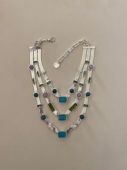 Valliyan - Three Layered Candy Necklace (Silver)