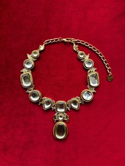 Valliyan - Gold & Silver Polki Rococo Necklace