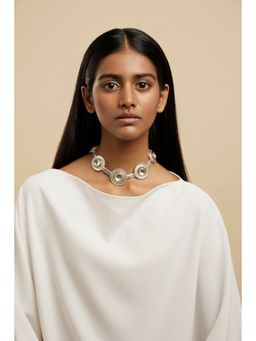 Valliyan - Polki Dot Necklace Silver