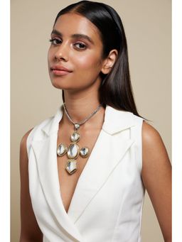 Valliyan - Gold & Silver Polki Church Necklace