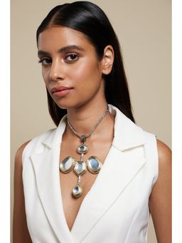 Valliyan - Gold & Silver Polki Vatican Necklace