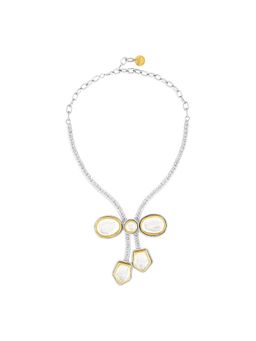 Valliyan - Gold & Silver Polki Bow Necklace