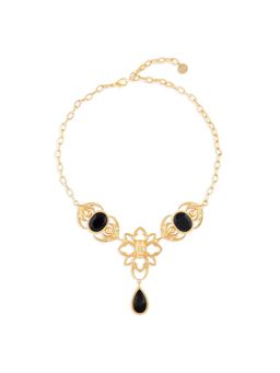 Valliyan - Gold Goth Skull Necklace