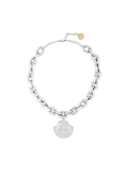 Valliyan - Silver Shell Pendant Necklace