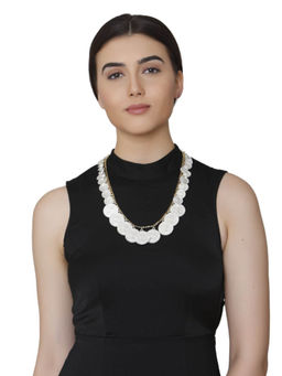 Valliyan - Single Layer Coin Necklace (Silver)