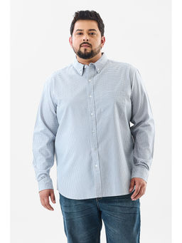 Snitch - Light Blue Checks Full Sleeves Regular Casual Plus Size Shirt for Men