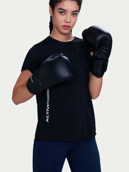 Enamor - Regular Length Basic Dry Fit Workout Crew Neck Navy Blue T-Shirt For Women - A309