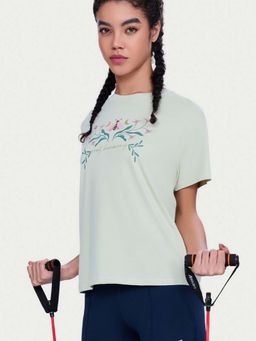 Enamor - Active Breathable Sweat Wicking Green Graphic T-Shirt - A321