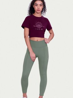 Enamor - Versatile Tummy Grip Green Leggings - A612