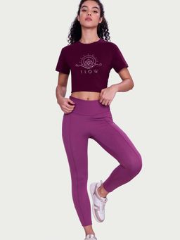 Enamor - Versatile Tummy Grip Purple Leggings - A612