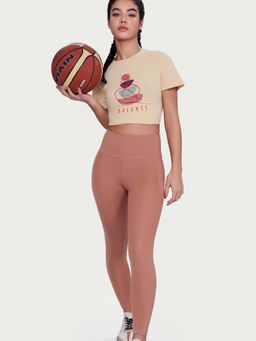 Enamor - Ease 4-Way Stretch With Drawstrings Brown Leggings - A616