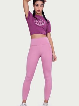 Enamor - Ease 4-Way Stretch With Drawstrings Pink Leggings - A616