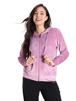 Zivame - Knit Polyester Velour Lavender Jacket