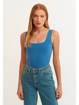 OXXO - Blue Solid Tank Top
