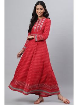 Aurelia - Red Yarn Dyed A Line Winter Dress