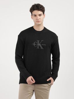Calvin Klein - Embroidered Logo Relaxed Fit Cotton Sweater