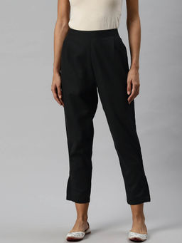 Readiprint - Women Rayon Fabric Black Color Pant