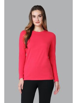 Van Heusen Woman Lingerie and Athleisure - Van Heusen Women Round Neck & Full Sleeve Lounge T-Shirt - Rose Red