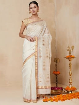 Fabindia - Cotton Silk Chanderi Woven Sari