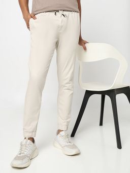 R&B - Cotton Ivory Men Mid Waist Trouser