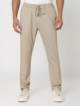 R&B - Polyviscose Beige Men Mid Waist Trouser